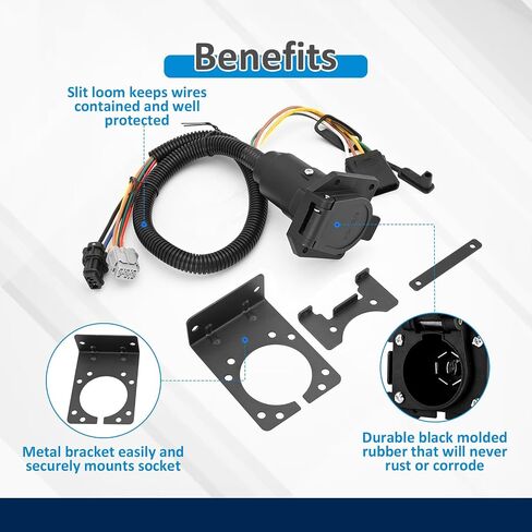 Wsays 4-Way Flat to 7-Way Trailer Wiring Harness Compatible with Nissan Frontier 05-25 Fit Xterra 05-15 Fit Pathfinder 05-10 Fit Suzuki Equator 09-12 Plug & Play (TOW PACKAGE REQUIRED) in Saudi Arabia