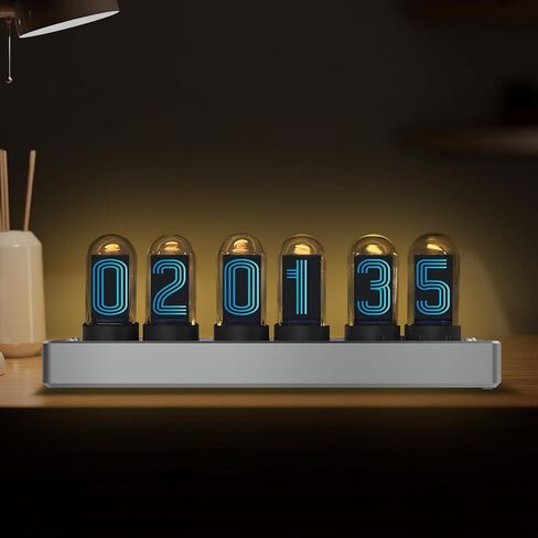 JoFomp Nixie Tube Clock Kit, IPS Color Screen Desk Digital Clock, Glow Tube Nixie Clock with Web Control/WiFi Accurate Timing/Custom Dial/6 Digital Alarm Clocks/12 Pictures/Ambient Light Regulate in Kuwait
