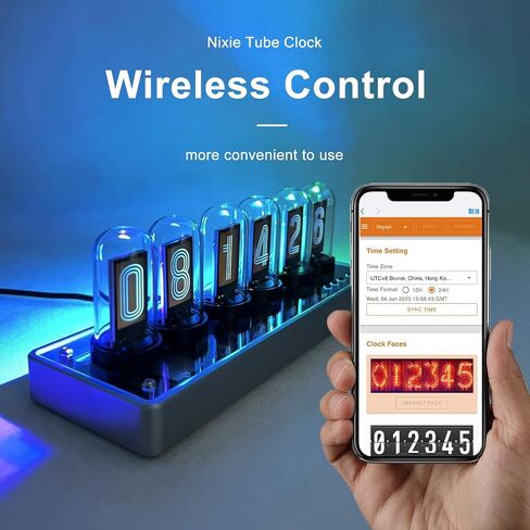 JoFomp Nixie Tube Clock Kit, IPS Color Screen Desk Digital Clock, Glow Tube Nixie Clock with Web Control/WiFi Accurate Timing/Custom Dial/6 Digital Alarm Clocks/12 Pictures/Ambient Light Regulate in Kuwait
