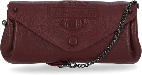 Harley-Davidson Women's Bar & Shield Leather Flap Crossbody Purse - Oxblood in Saudi Arabia