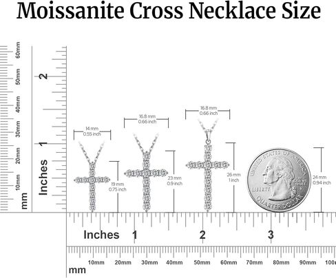 قلادة صليب مويسانيتي للنساء، قلادات صليب ألماس للرجال، قلادات قلادة من الفضة الاسترليني أو الذهب in Kuwait