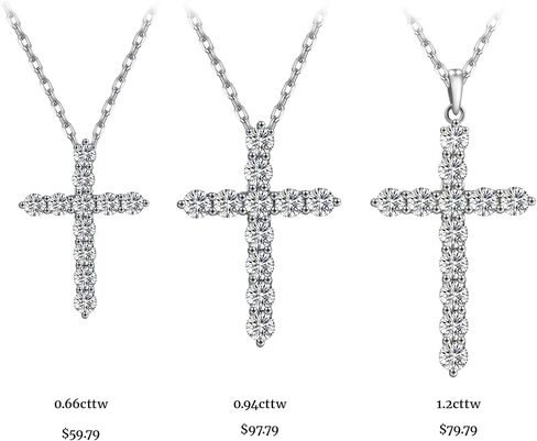 قلادة صليب مويسانيتي للنساء، قلادات صليب ألماس للرجال، قلادات قلادة من الفضة الاسترليني أو الذهب in Kuwait