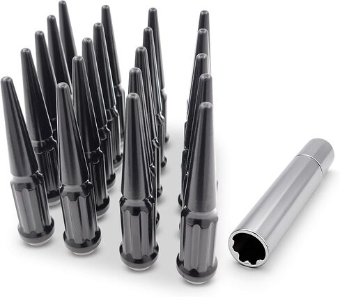 32 Pc Solid Spline Spike Lug Nuts Kit 14x1.5 Black for Ford Super Duty 2003-2024 F-250 F-350 8x170 Bolt Pattern Wheel in Saudi Arabia