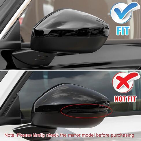 Driver Side Mirror Cover Compatible with 11th Gen Civic 2022 2023 2024 2025, Glossy Black Rear View Mirror Cap, Without Turn Signal Light Version in Kuwait