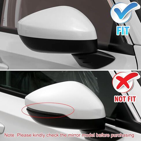 Driver Side Mirror Cover Compatible with 11th Gen Civic 2022 2023 2024 2025, Glossy Black Rear View Mirror Cap, Without Turn Signal Light Version in Kuwait