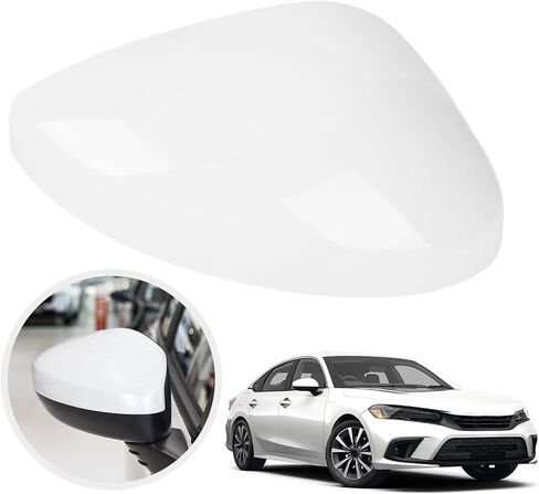 Driver Side Mirror Cover Compatible with 11th Gen Civic 2022 2023 2024 2025, Glossy Black Rear View Mirror Cap, Without Turn Signal Light Version in Kuwait