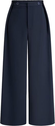 بنطال CIDER نسائي واسع الساق بخصر متوسط ​​كاجوال أنيق بأزرار in Kuwait