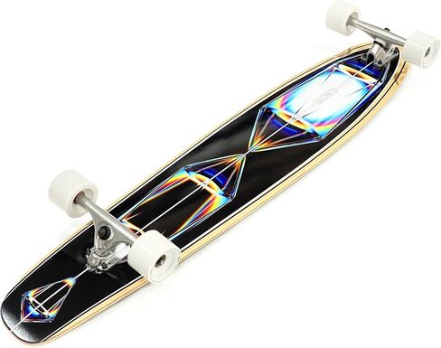 HORIZON BLUE 44 inch Kicktail Cruiser Longboard Skateboard | Hard Maple Deck and Bamboo | Cruising, Carving, Dancing, Free-Style Tricks Carver in Saudi Arabia