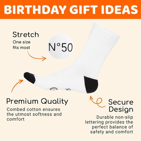 HAPPYPOP 50th Birthday Gifts for Her - Gift for Guys Women in Their 50s, 50 Year Old Socks for Women, Gifts for 50 Year old in Saudi Arabia