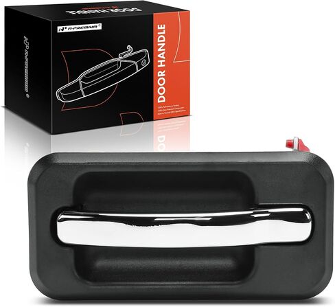 A-Premium Rear Left Driver Side Exterior Door Handle Compatible with Hummer H2 2003-2009, Chrome and Black, Replace# 15104794 in Saudi Arabia