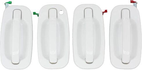 MOTOKU Front and Rear Driver and Passenger Side Exterior Door Handle White for GMC Sierra Chevrolet Silverado 1500 2500 3500 1999-2006, Suburban Yukon 2000-02, Tahoe 2000-03 in Saudi Arabia