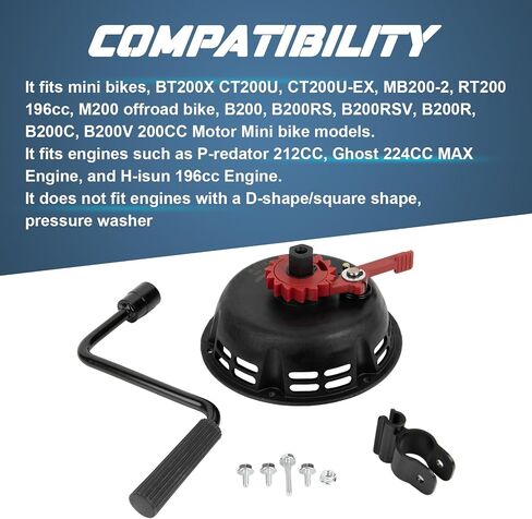 PSLER Hand Crank Starter - Easy Quick Fast Pull Start Recoil Starter Assembly, Fits for 212 Predator 212CC CT200U 200CC B200R Mini Bike Go Kart in Saudi Arabia
