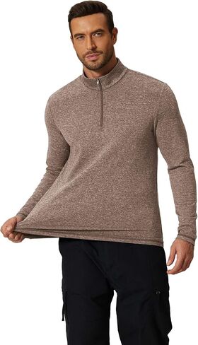 COOFANDY الرجال الربع البريدي البلوز كم طويل البلوز 1/4 البريدي قميص جولف الشتاء صوف مبطن الحرارية البلوز in Saudi Arabia