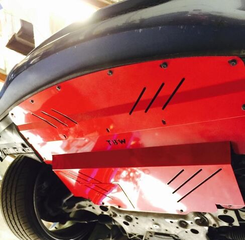 RED TBW Aluminum Under Tray for RWD Infiniti G37 & Nissan 370Z - Engine Skid Plate in Saudi Arabia