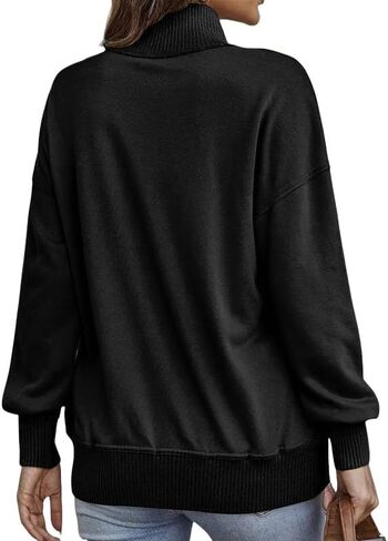 JSLOOO Womens Casual Henley V Neck Sweatshirts Quarter Button Pullover Tops Lightweight Fall Winter Sweatshirt with Pockets in Saudi Arabia