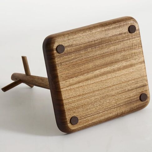 Black Walnut Solid Wood Key Dish Bowl for Entryway Table Square Tray With 3 Hooks, Open Storage for Keys, Wallet, Jewelry (Walnut, Square) in Saudi Arabia