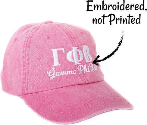 قبعة بيسبول Desert Cactus Gamma Phi Beta Sorority - قبعة مطرزة GPhi GPhiB قابلة للتعديل مع خط يوناني ومخطوط (S) in Kuwait