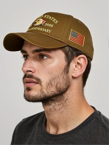 250th Anniversary Patriotic Tribute Baseball Cap, Adjustable Military Embroidered Veteran Hat, Headwear Gift in Kuwait