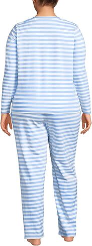 طقم بيجامة نسائي من قطعتين من نسيج صغير من Lands' End - بلوزة وبنطلون بأكمام طويلة in Kuwait