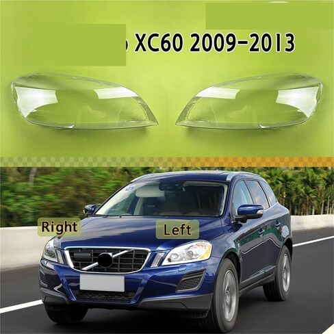 متوافق مع فولفو XC60 2009 2010 2011 2012 2013 غطاء المصباح الأمامي للسيارة شفاف عاكس الضوء شبكي استبدال غلاف العدسة الأصلي (زوج) in Saudi Arabia