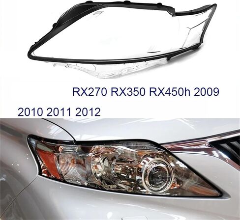متوافق مع لكزس RX270 RX350 RX450h 2009 2010 2011 2012 المصابيح الأمامية قذيفة المصابيح الأمامية غطاء للعدسات شفافة عاكس الضوء الزجاج مصباح (1 قطعة اليمين) in Saudi Arabia