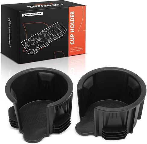 A-Premium Cup Holder Compatible with Land Rover Range Rover 2007-2020, Discovery Sport 2015-2020, LR4 2010-2016, Discovery 2017-2020, LR2 2008-2015, Defender 110, LR3, Range Rover Sport, Front, Black in Saudi Arabia