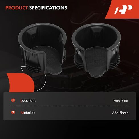 A-Premium Cup Holder Compatible with Land Rover Range Rover 2007-2020, Discovery Sport 2015-2020, LR4 2010-2016, Discovery 2017-2020, LR2 2008-2015, Defender 110, LR3, Range Rover Sport, Front, Black in Saudi Arabia