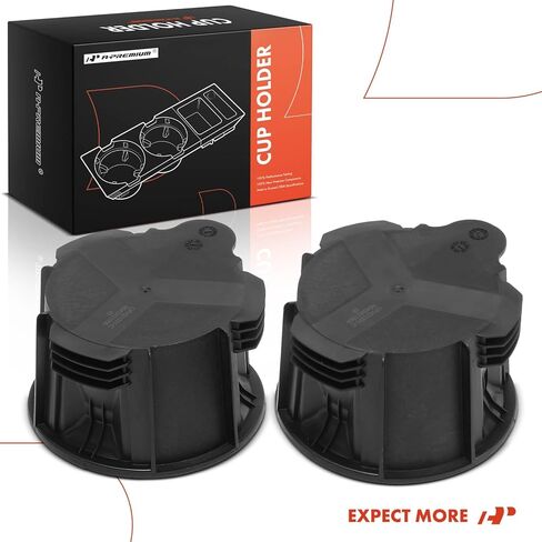 A-Premium Cup Holder Compatible with Land Rover Range Rover 2007-2020, Discovery Sport 2015-2020, LR4 2010-2016, Discovery 2017-2020, LR2 2008-2015, Defender 110, LR3, Range Rover Sport, Front, Black in Saudi Arabia
