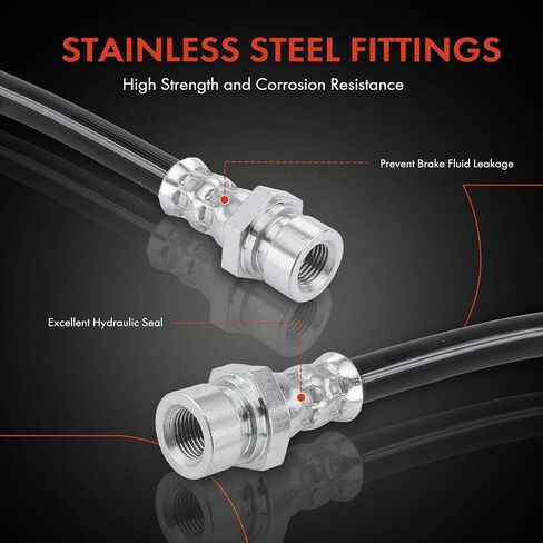 A-Premium Rear Driver or Passenger Brake Hydraulic Hose Compatible with Kia Models - Rio 2001 2002 2003 2004 2005 - Replace# 0K30A43810A in Saudi Arabia