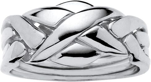 Palm Beach Jewelry Platinum Plated Commitment Symbol Puzzle Ring in Saudi Arabia