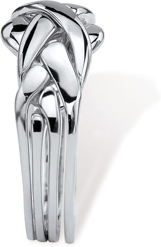 Palm Beach Jewelry Platinum Plated Commitment Symbol Puzzle Ring in Saudi Arabia
