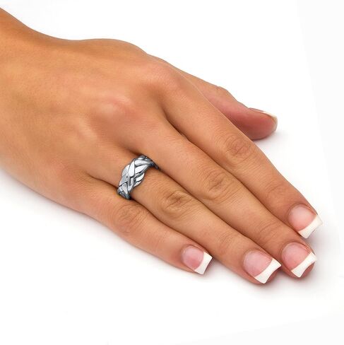Palm Beach Jewelry Platinum Plated Commitment Symbol Puzzle Ring in Saudi Arabia