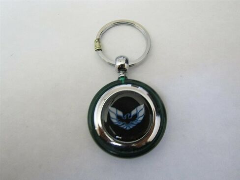FIREBIRD TRANS-AM BLUE WHITE BIRD WINGS LOGO ROUND PLASTIC KEYCHAIN - GREEN in Saudi Arabia