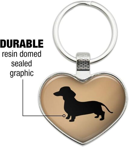 Dachshund Wiener Dog Keychain Heart Love Metal Key Chain Ring in Saudi Arabia