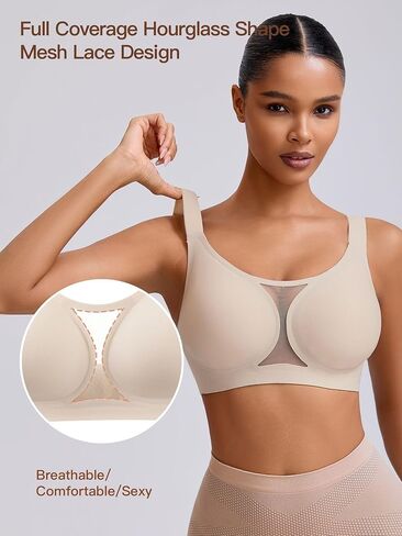 Women's Plus Size Wireless Bra Seamless Full Coverage Comfortable Tshirt Bras with Convertible Straps in Saudi Arabia