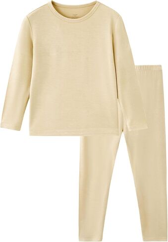 Thermal Underwear for Kids Girls Thermals Flexible Fit Top and Bottom Pajama Set Girl Long Johns Base Layer in Saudi Arabia