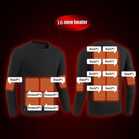 Men's Heated Thermal Underwear Set USB Electric Soft Fleece Lined Washable Heating Warm Base Layer Long Johns Suit in Saudi Arabia