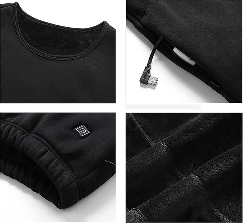 Men's Heated Thermal Underwear Set USB Electric Soft Fleece Lined Washable Heating Warm Base Layer Long Johns Suit in Saudi Arabia