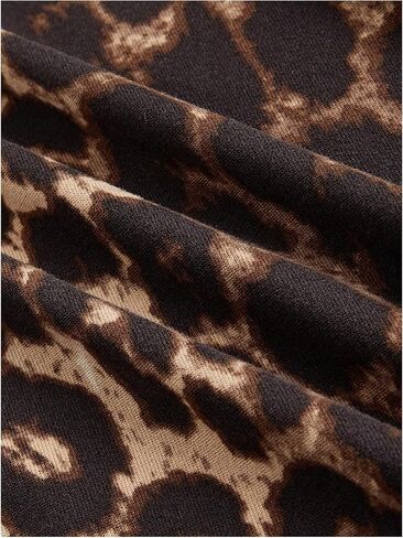 WDIRARA Women's Leopard Print Deep V Neck Shirt Long Sleeve Wrap Ruched Blouse Tops in Saudi Arabia