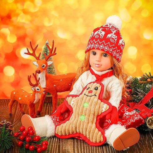 6 Pcs Winter Doll Clothes and Accessories Set 18 Inches Christmas Doll Outfits Xmas Costumes Included Sweats Dress Trousers Hat Shoes Scarf Gloves for Party Favors Girl Gift(Snow,Gray) in Saudi Arabia