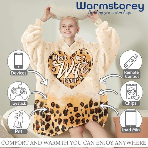 Christmas Gifts for Wife Blanket Hoodie from Husband, To My Wife Wearable Blanket, Birthday Gifts for Wife from Husband, Anniversary Wife Gift from Husband, Gifts for Her for Anniversary in Saudi Arabia