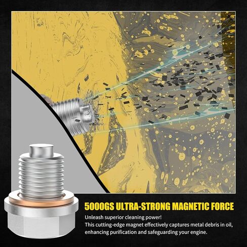 AILEO M14x1.5 Premium Stainless Steel Magnetic Oil Drain Plug – Leak-Proof Copper Crush Washer, Durable Oil Plug Replacement Fit for Honda, Acura, Ford, GM, Mazda, Hyundai, Kia & More - 1PCS in Saudi Arabia
