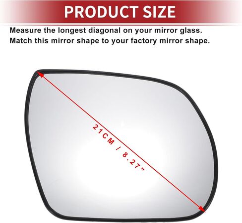 ACROPIX No.87621-3J000 Car Rearview Right Passenger Side Non-Heated Mirror Glass for Hyundai Santa Fe 2007-2012 with Backing Plate Fit Models with Turn Signal Light in Saudi Arabia