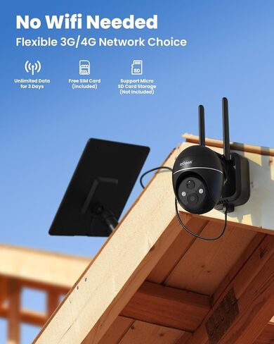 ieGeek 4G LTE Cellular Security Cameras Wireless Outdoor, 2K No WiFi Solar Cameras for Home Security System, Color Night Vision, 360°Live View,PIR Motion Sensor,2-Way Talk(with 64G SD&SIM Card) in Saudi Arabia