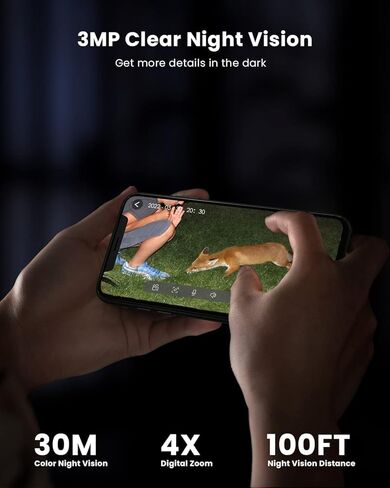 ieGeek 4G LTE Cellular Security Cameras Wireless Outdoor, 2K No WiFi Solar Cameras for Home Security System, Color Night Vision, 360°Live View,PIR Motion Sensor,2-Way Talk(with 64G SD&SIM Card) in Kuwait