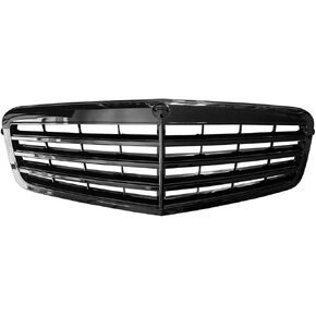 Front Bumper Grille Grill Compatible with 2010 2011 2012 2013 Mercedes-Benz W211 E-Class E550 E350 E63 AMG Replace# MB1200155 Glossy Black in Kuwait