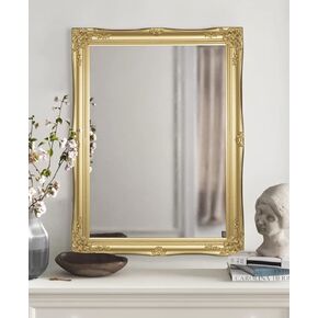 HAA Large Ornate Gold Baroque Frame Mirror Aged Luxury Elegant Rectangle Wall Piece Vanity, Bedroom, or Bathroom (Gold, 32"x24") in Saudi Arabia