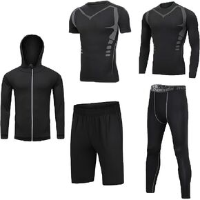 5 pack Men's Compression Sets Pants Long Sleeve Shirt Athletic Shorts in Saudi Arabia