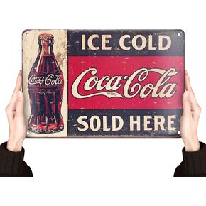 Coca Cola Signs | Metal Retro Sign Vintage Bar Cool Things Shop Room Decor | Funny Man Cave Wall Tin Sign Stuff Poster For Home House Coffee Garage Kitchen 12x8 Inch in Saudi Arabia