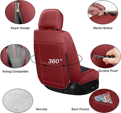 Car Seat Cover for Mercedes-Benz Benz GLB 250 2020-2025,Leather Seat Cover for Car,Breathable Vehicle Cushions Cover Waterproof Protectors Seat Protector, (Full Set,Black&Red) in Saudi Arabia